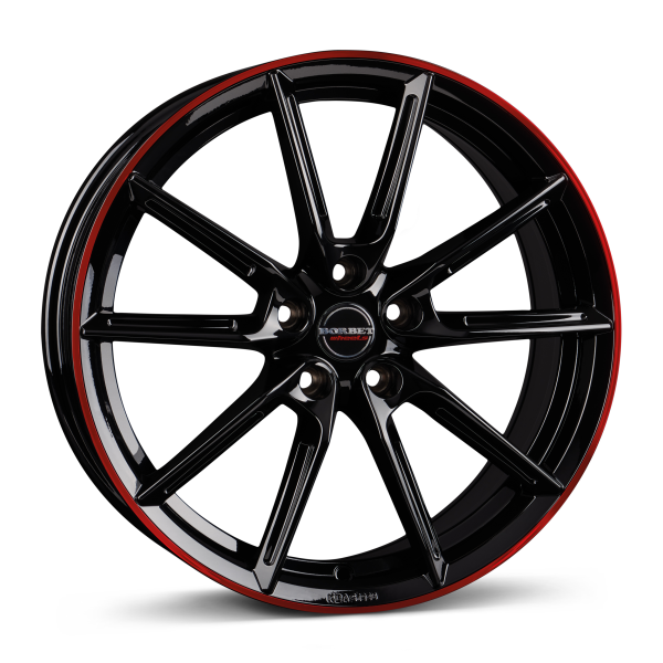 BORBET LX18 BLACK GLOSSY RIM RED